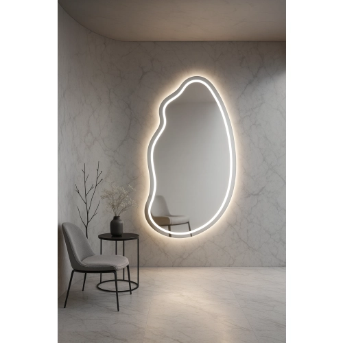 Lustro o organicznym kształcie z podświetleniem -TOPAZ LED II